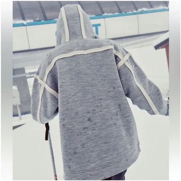 Free People Movement Feel the Heat Merino Hoodie Pullover Heather Grey Combo xl - Picture 2 of 9